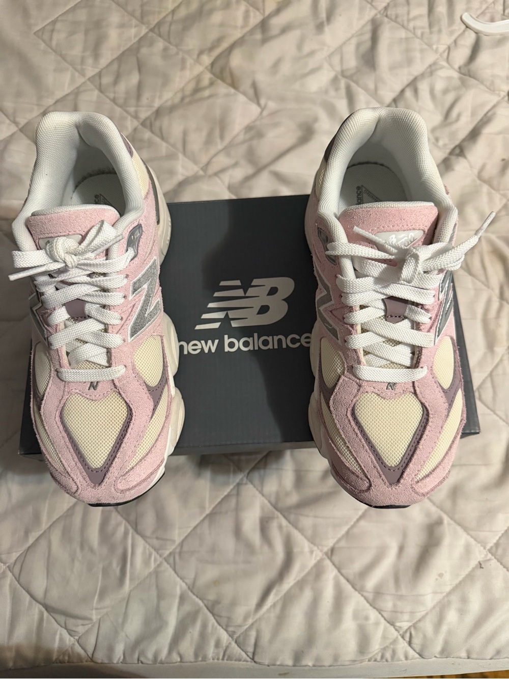 New Balance Women's Pink & Cream 990-Style Running Sneakers